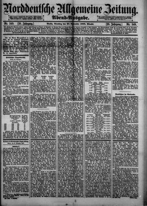 Norddeutsche allgemeine Zeitung vom 20.11.1888