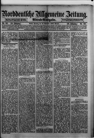 Norddeutsche allgemeine Zeitung vom 27.11.1888