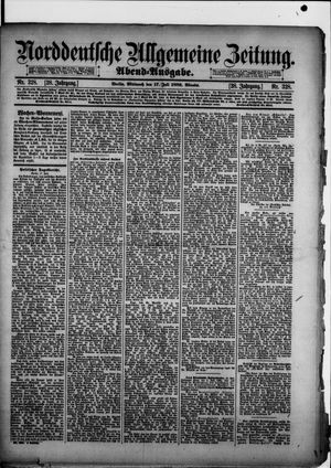 Norddeutsche allgemeine Zeitung vom 17.07.1889