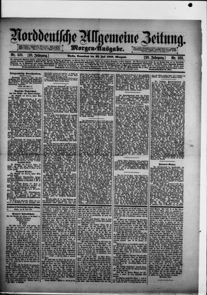 Norddeutsche allgemeine Zeitung vom 20.07.1889