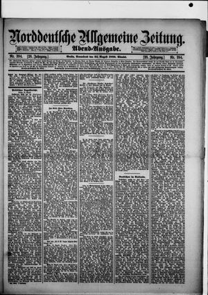 Norddeutsche allgemeine Zeitung vom 24.08.1889