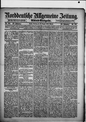 Norddeutsche allgemeine Zeitung vom 27.08.1889