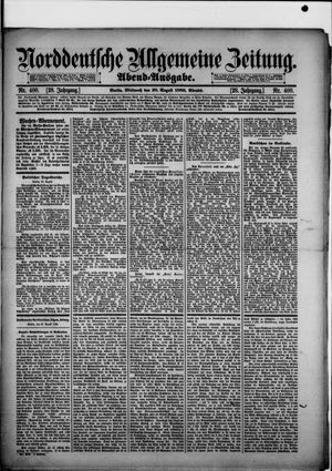 Norddeutsche allgemeine Zeitung vom 28.08.1889