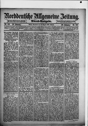 Norddeutsche allgemeine Zeitung vom 31.08.1889
