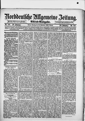 Norddeutsche allgemeine Zeitung on Sep 24, 1889