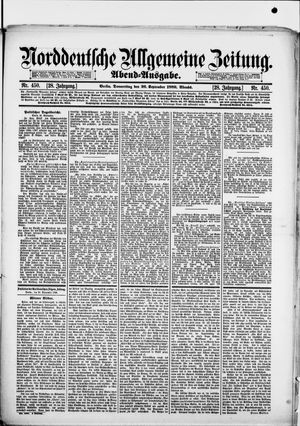 Norddeutsche allgemeine Zeitung vom 26.09.1889
