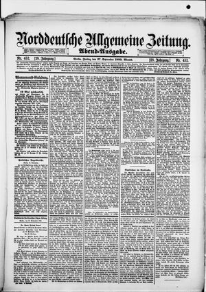 Norddeutsche allgemeine Zeitung vom 27.09.1889