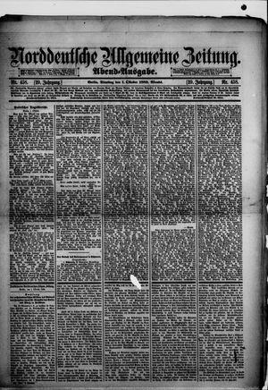 Norddeutsche allgemeine Zeitung vom 01.10.1889