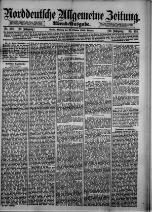 Norddeutsche allgemeine Zeitung vom 21.10.1889