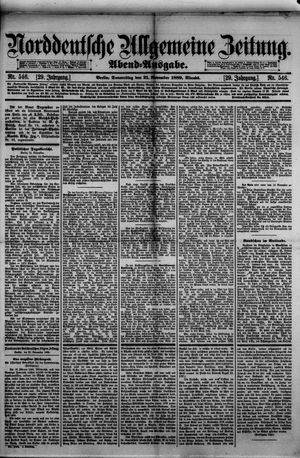 Norddeutsche allgemeine Zeitung vom 21.11.1889