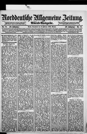 Norddeutsche allgemeine Zeitung vom 14.02.1891