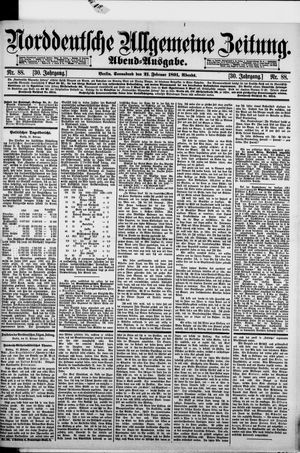 Norddeutsche allgemeine Zeitung vom 21.02.1891