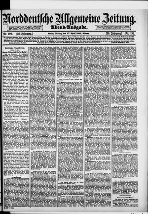 Norddeutsche allgemeine Zeitung vom 27.04.1891