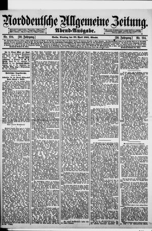 Norddeutsche allgemeine Zeitung vom 28.04.1891