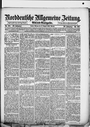 Norddeutsche allgemeine Zeitung on Aug 17, 1891