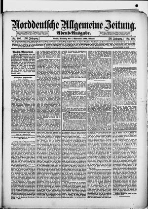 Norddeutsche allgemeine Zeitung vom 01.09.1891