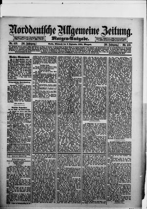 Norddeutsche allgemeine Zeitung vom 09.09.1891
