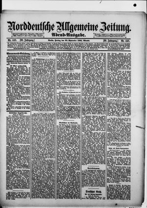 Norddeutsche allgemeine Zeitung vom 25.09.1891