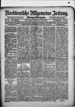 Norddeutsche allgemeine Zeitung vom 27.09.1891