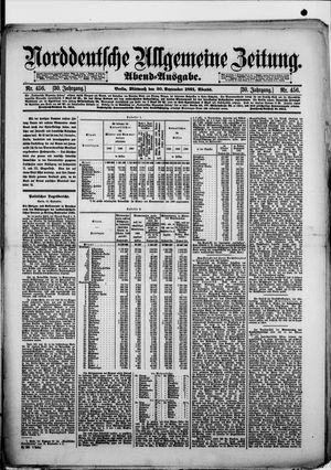 Norddeutsche allgemeine Zeitung on Sep 30, 1891