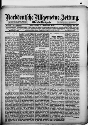Norddeutsche allgemeine Zeitung vom 01.10.1891