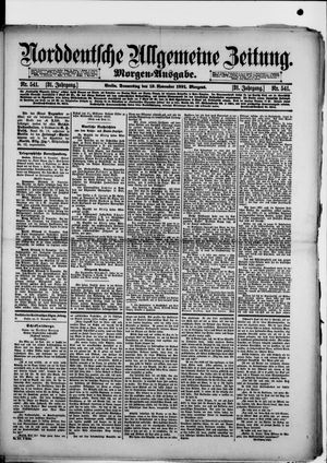 Norddeutsche allgemeine Zeitung vom 19.11.1891