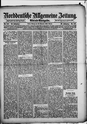 Norddeutsche allgemeine Zeitung on Nov 23, 1891