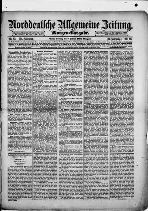 Norddeutsche allgemeine Zeitung on Feb 7, 1892