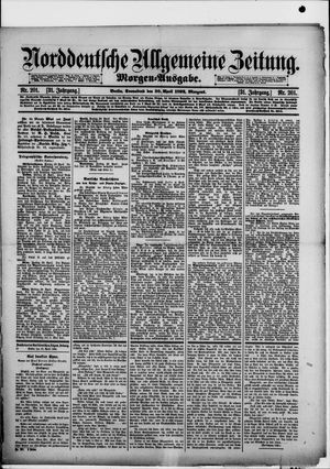 Norddeutsche allgemeine Zeitung on Apr 30, 1892