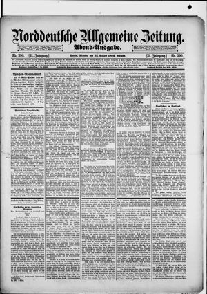 Norddeutsche allgemeine Zeitung vom 22.08.1892