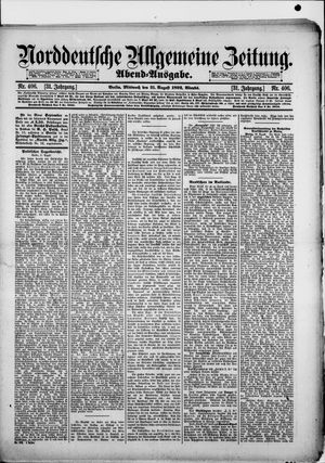 Norddeutsche allgemeine Zeitung vom 31.08.1892