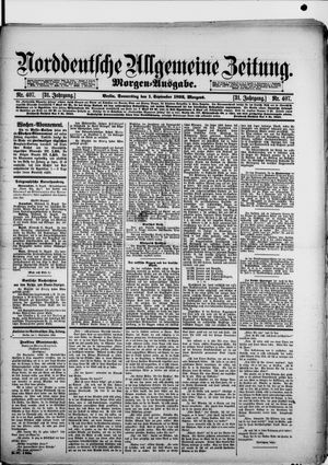 Norddeutsche allgemeine Zeitung on Sep 1, 1892