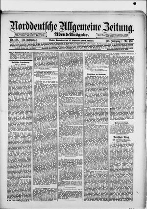 Norddeutsche allgemeine Zeitung on Sep 17, 1892