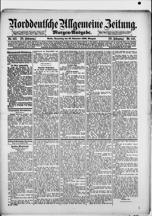 Norddeutsche allgemeine Zeitung on Sep 22, 1892