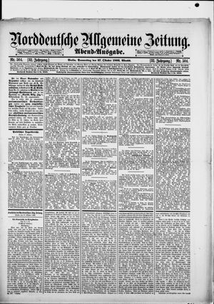 Norddeutsche allgemeine Zeitung vom 27.10.1892