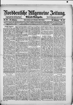 Norddeutsche allgemeine Zeitung vom 11.11.1892