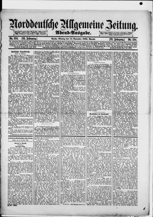 Norddeutsche allgemeine Zeitung vom 14.11.1892
