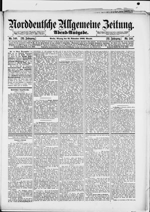 Norddeutsche allgemeine Zeitung vom 21.11.1892