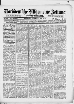 Norddeutsche allgemeine Zeitung vom 23.11.1892
