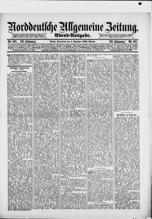 Norddeutsche allgemeine Zeitung vom 03.12.1892