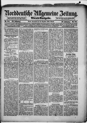 Norddeutsche allgemeine Zeitung vom 24.12.1892