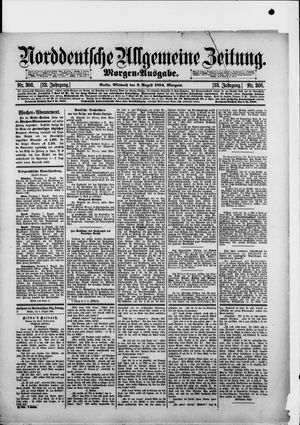 Norddeutsche allgemeine Zeitung vom 08.08.1894