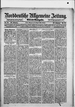 Norddeutsche allgemeine Zeitung vom 13.08.1894