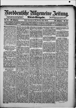 Norddeutsche allgemeine Zeitung vom 20.09.1894