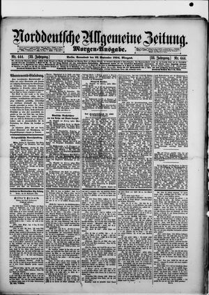 Norddeutsche allgemeine Zeitung vom 22.09.1894