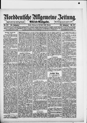 Norddeutsche allgemeine Zeitung vom 22.04.1895