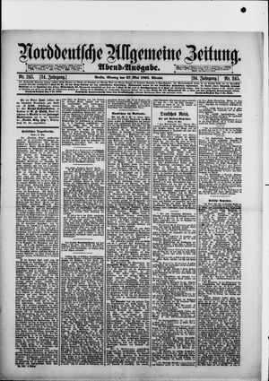 Norddeutsche allgemeine Zeitung vom 27.05.1895