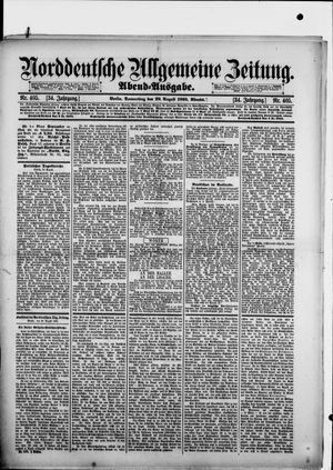 Norddeutsche allgemeine Zeitung vom 29.08.1895