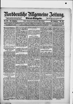 Norddeutsche allgemeine Zeitung on Sep 17, 1895