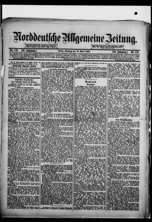 Norddeutsche allgemeine Zeitung on Apr 27, 1897